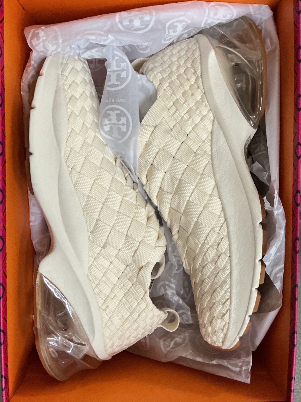 Tory Burch Good Luck Woven Sneakers, NWT